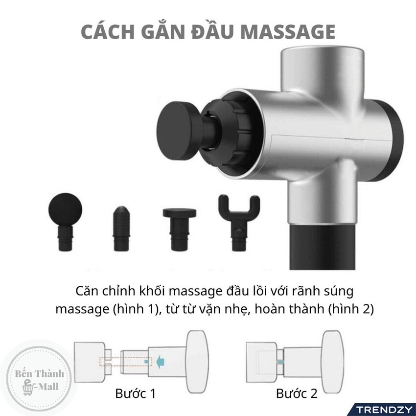 Máy massage sạc pin cầm tay 5 đầu