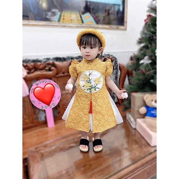 Set áo dài kèm mấn xinh xỉu cho bé cưng🌸🌸🌸🌸