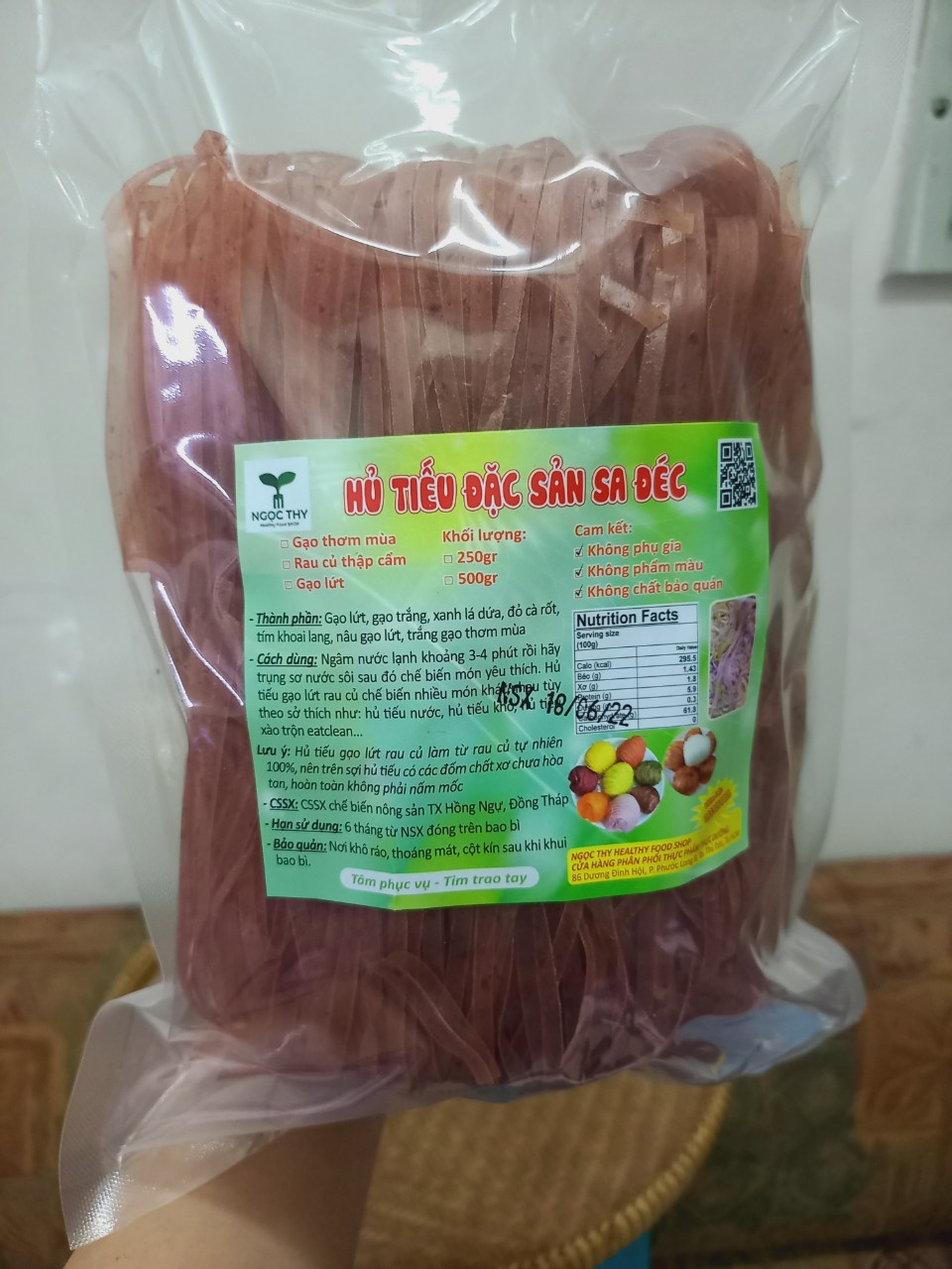 Hủ tiếu gạo lứt đỏ/đen khô Sa Đéc, hủ tíu lức dai ngon giảm cân