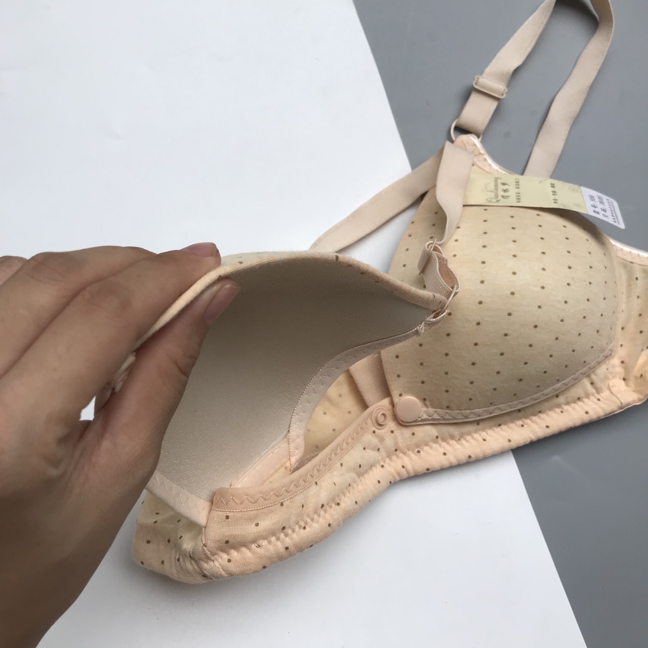 Áo ngực cho con Bú mở cúc họa tiết chấm bi MS558