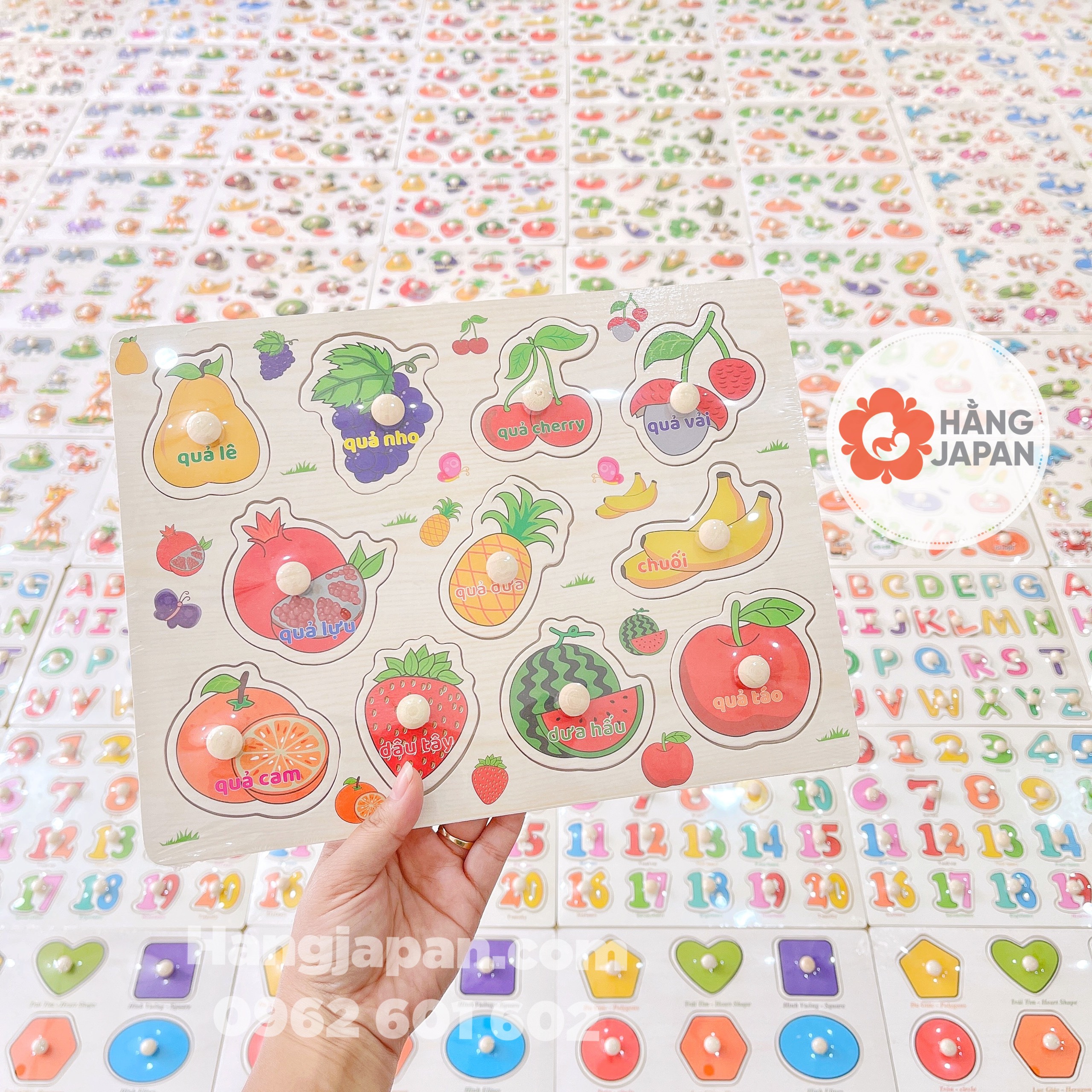 Bảng núm gỗ nhiều chủ đề cho bé