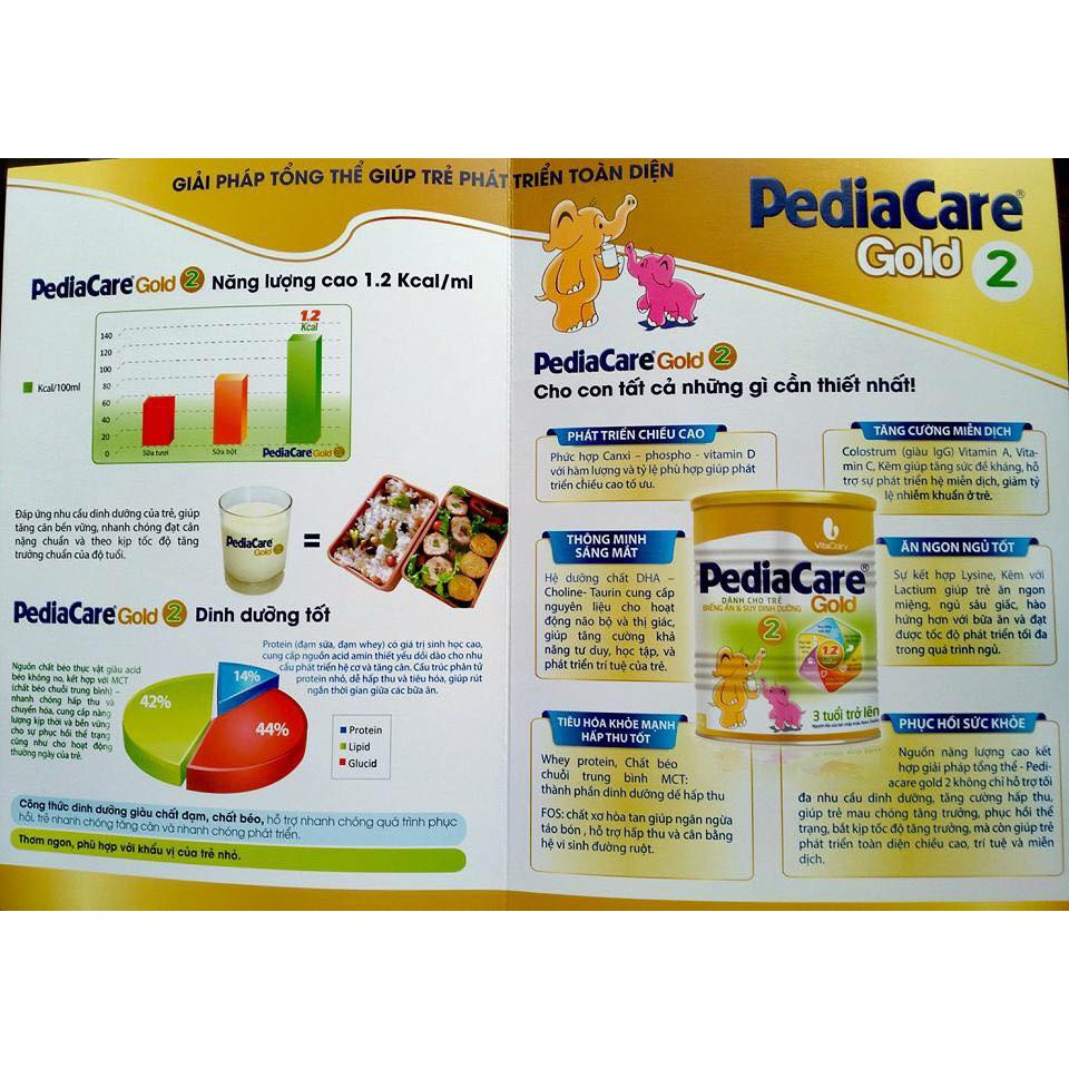 Sữa PediaCare Gold 2 900g (từ1/10  tuổi)
