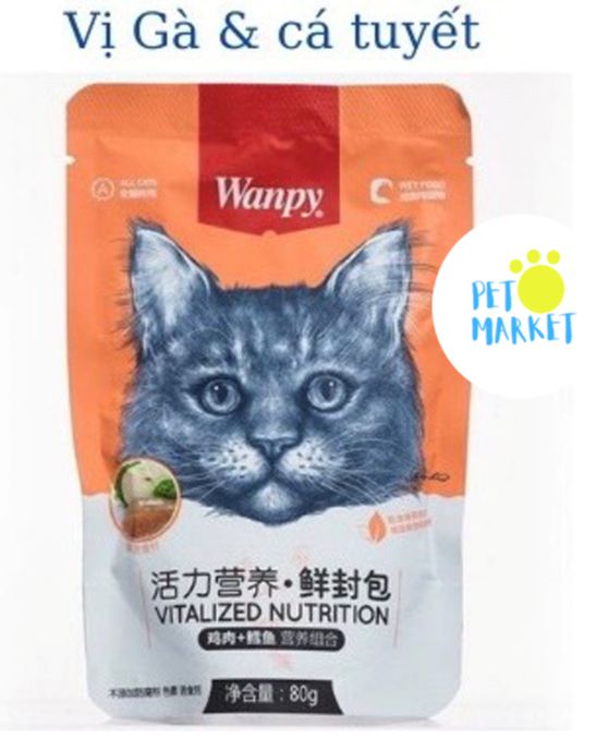 PATE WANPY 80G TƯƠI DINH DƯỠNG CAO CẤP CHO MÈO