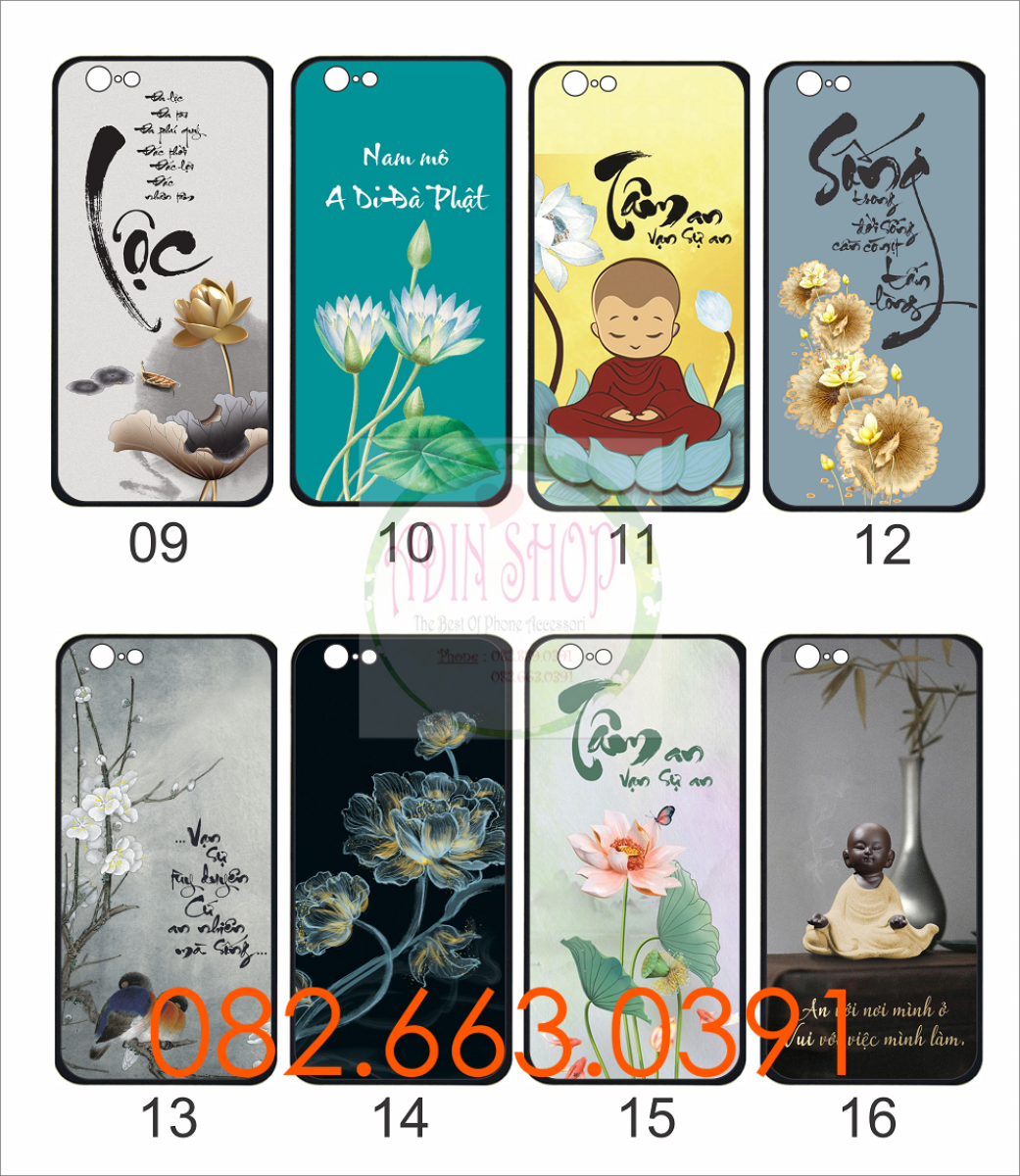 [HCM]Ốp lưng ép kính Iphone 5/5s/6/6s/6plus/6s plus/7/8/7plus/8plus in hình thư pháp