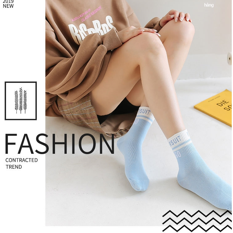 Set 5 đôi Tất cao cổ PLUS GO style Hàn 2020