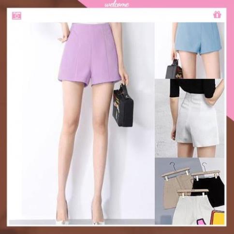Quần short cạp cao cao cấp khóa kéo sau 10 màu 022