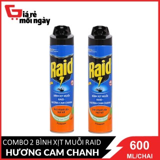 Combo 2 Bình xịt muỗi Raid Hương cam&chanh 600ml X2 thumbnail