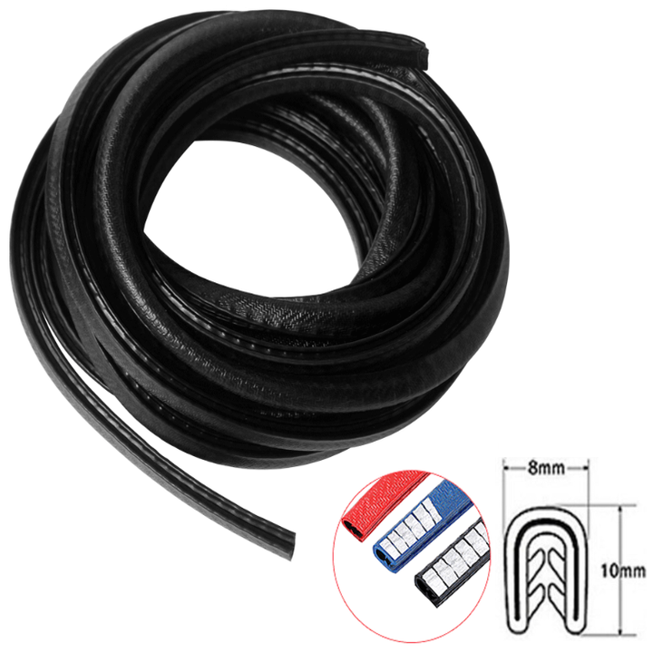 Cuộn 5m gioăng cao su, nẹp viền cửa chữ U lõi thép chống va đập, cách âm, chống ồn cao cấp PHUS