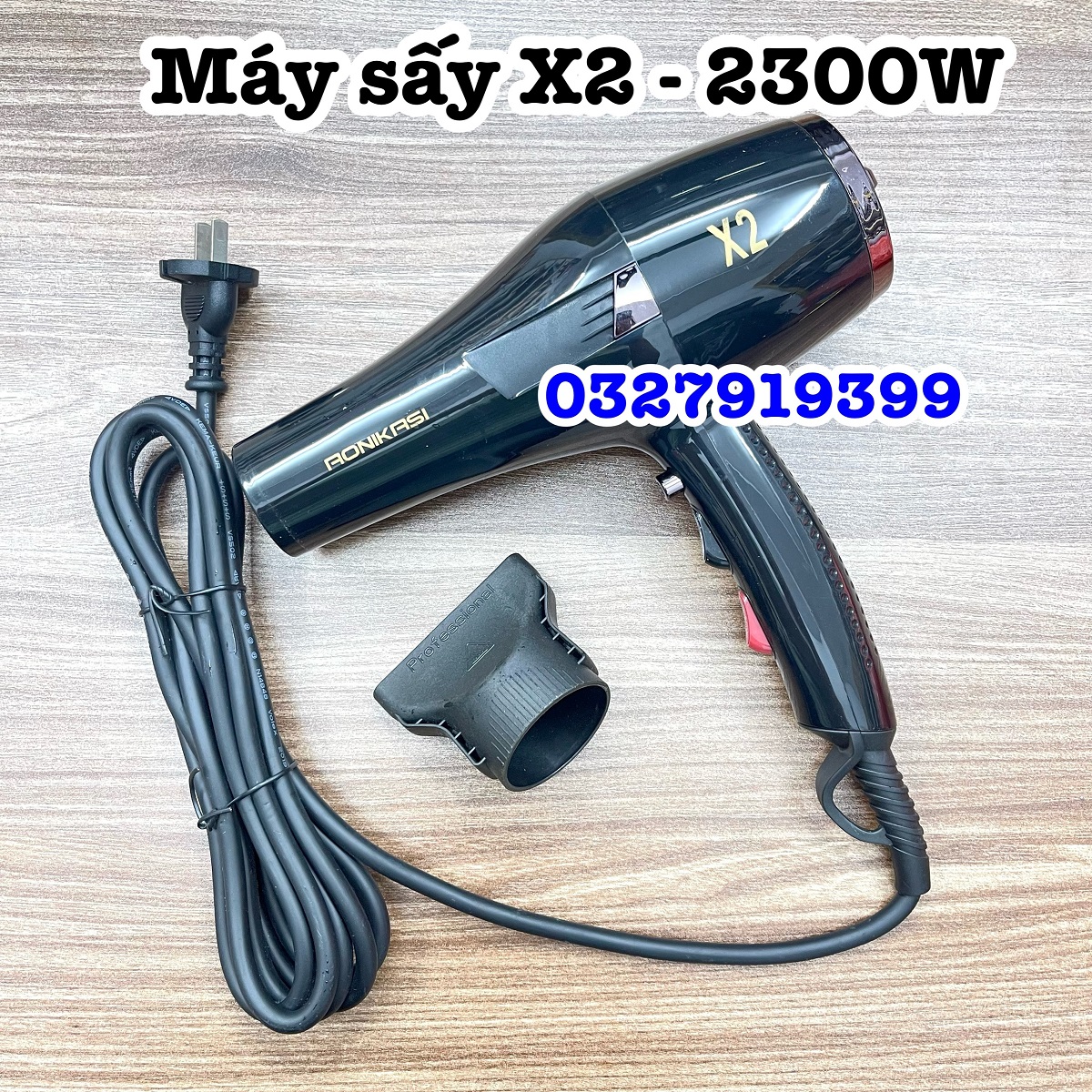 Aonikasi High-End Hair Dryer X2 2500W 2-Way Hot and Cold with Negative Ions and Separate Coolshot Button for Smooth and Tangle-Free Hair
