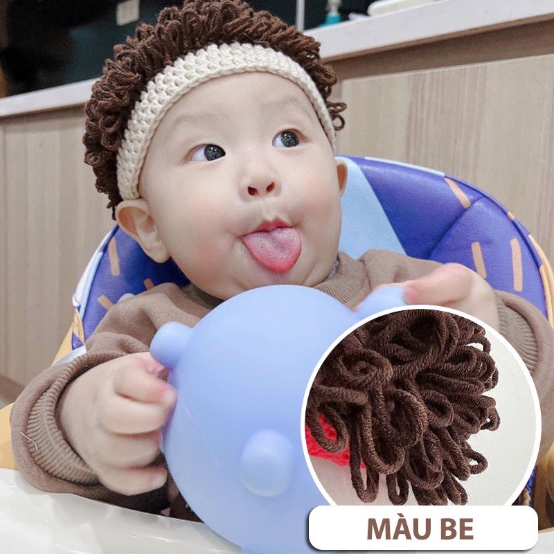 Nón Len Tóc Xù Phong Cách Hàn Quốc Cho Bé Cực Cool