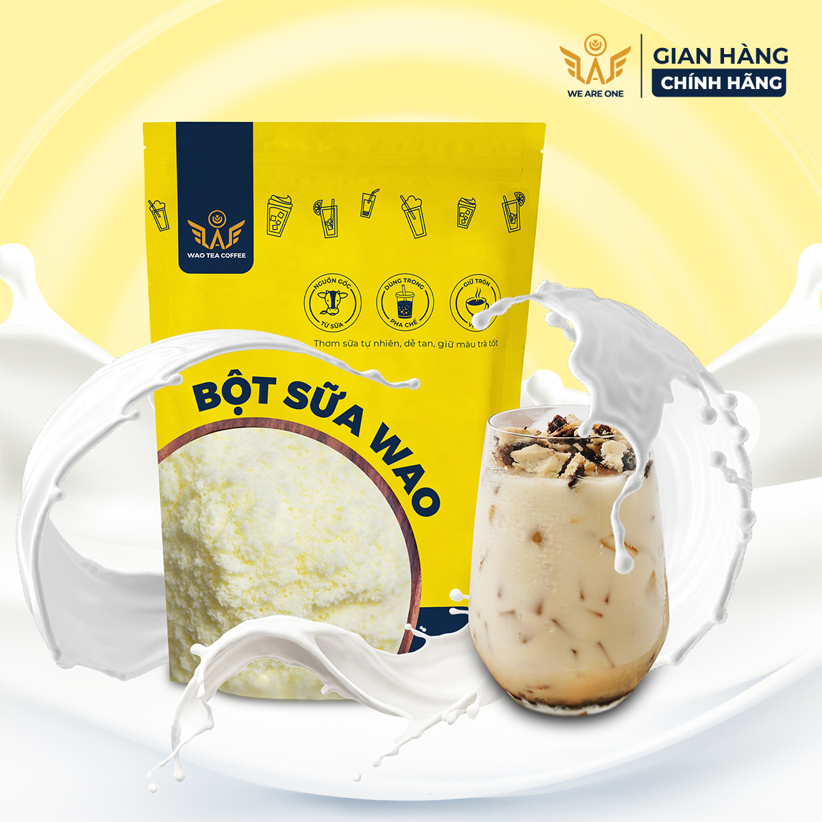 Bột Sữa WAO (1kg) pha trà sữa Việt Nam, trà macchiato