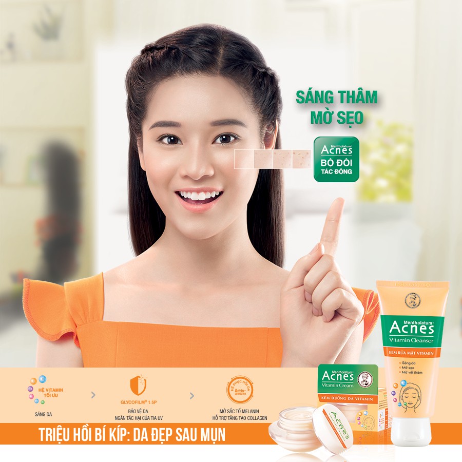 Acnes Vitamin Cleanser - Kem rửa mặt Vitamin