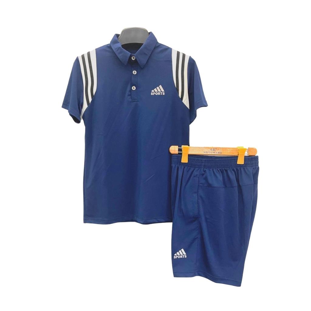 Bộ thể thao nam vải cotton cá sấu phối viền cho công sở - dạo phố - mặc nhà