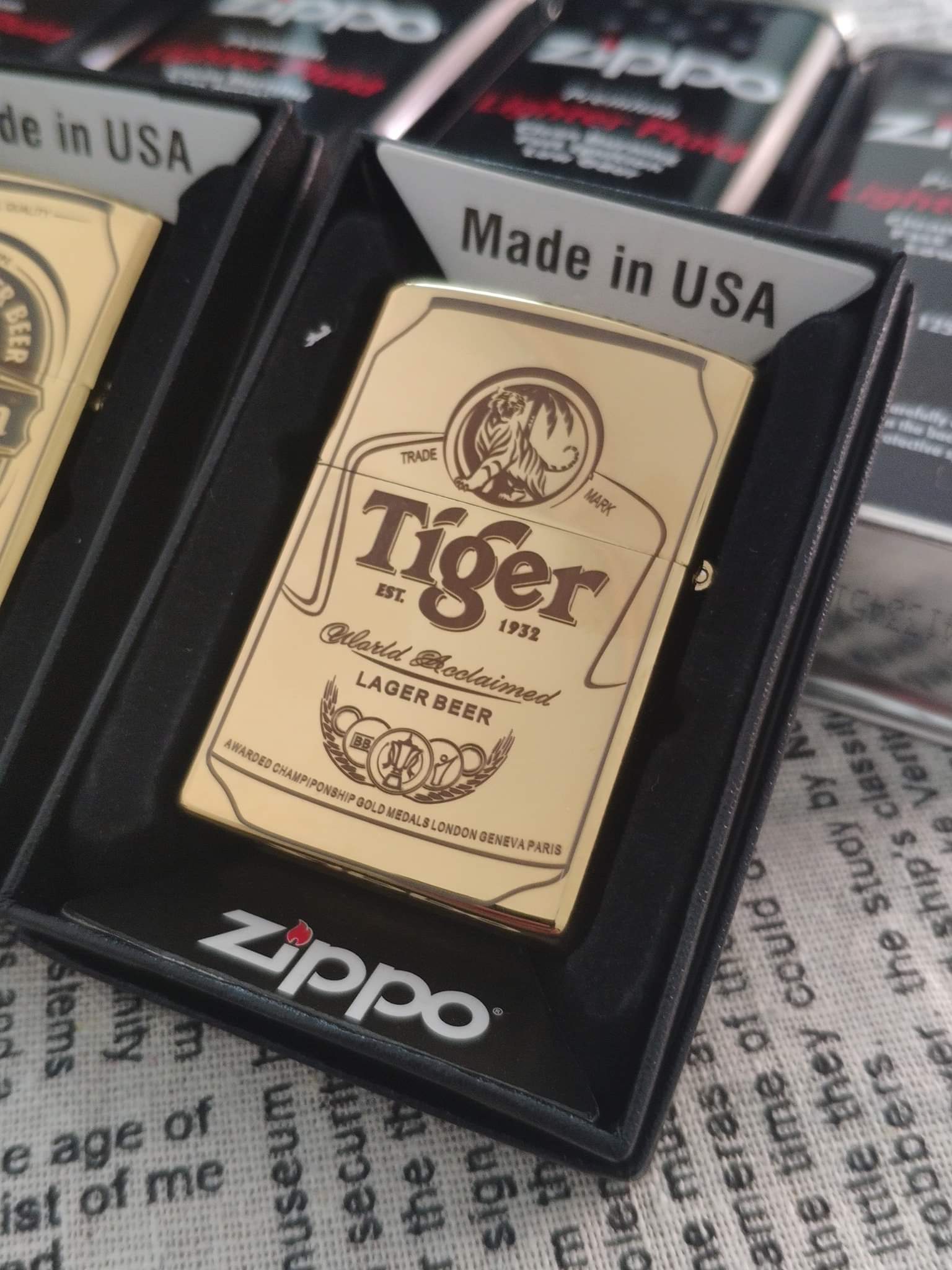[HCM]Bật Lửa Zippo Khắc Laze Hình Chai Bia Tiger