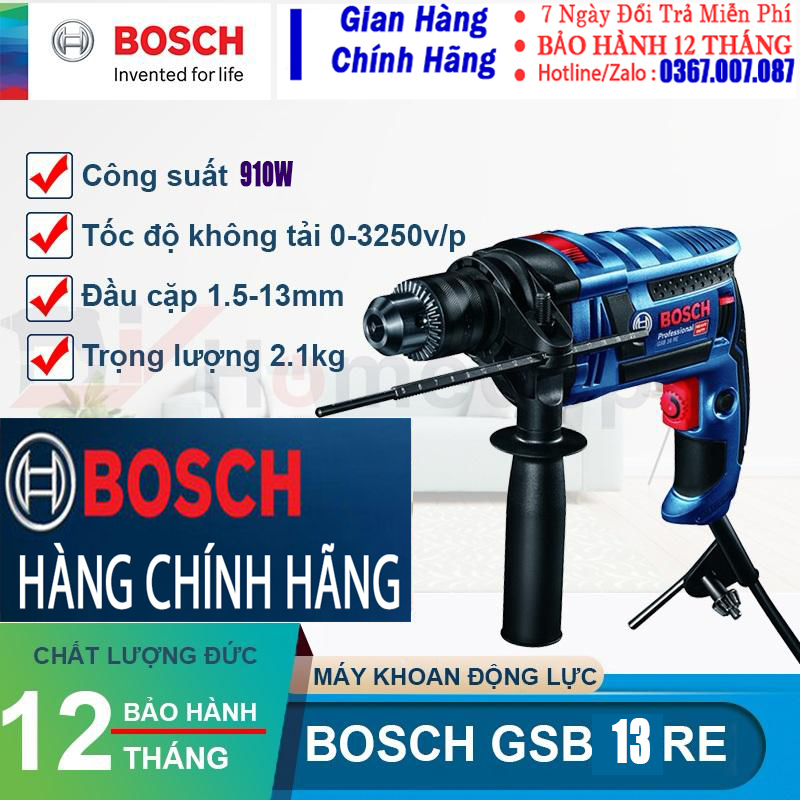 [HCM]Máy Khoan Cầm Tay Bossch GBM 320 - Khoan Điện Cầm Tay -  Máy Khoan - Máy Khoan Điện - Công Suất Cực Lớn 910W - Khoan Bê Tông - Khoan Gỗ