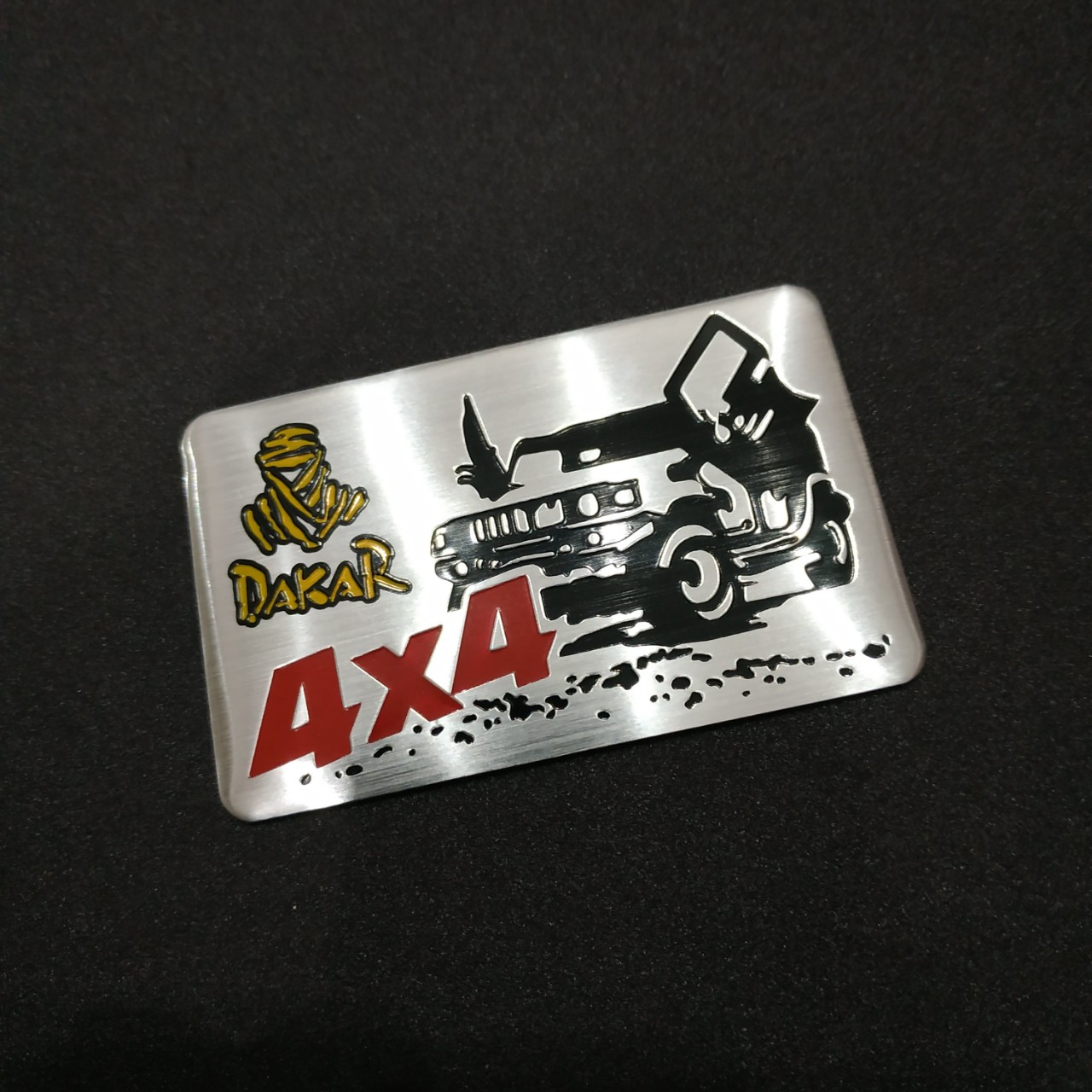 Tem nhôm dán xe Dakar 8x5cm