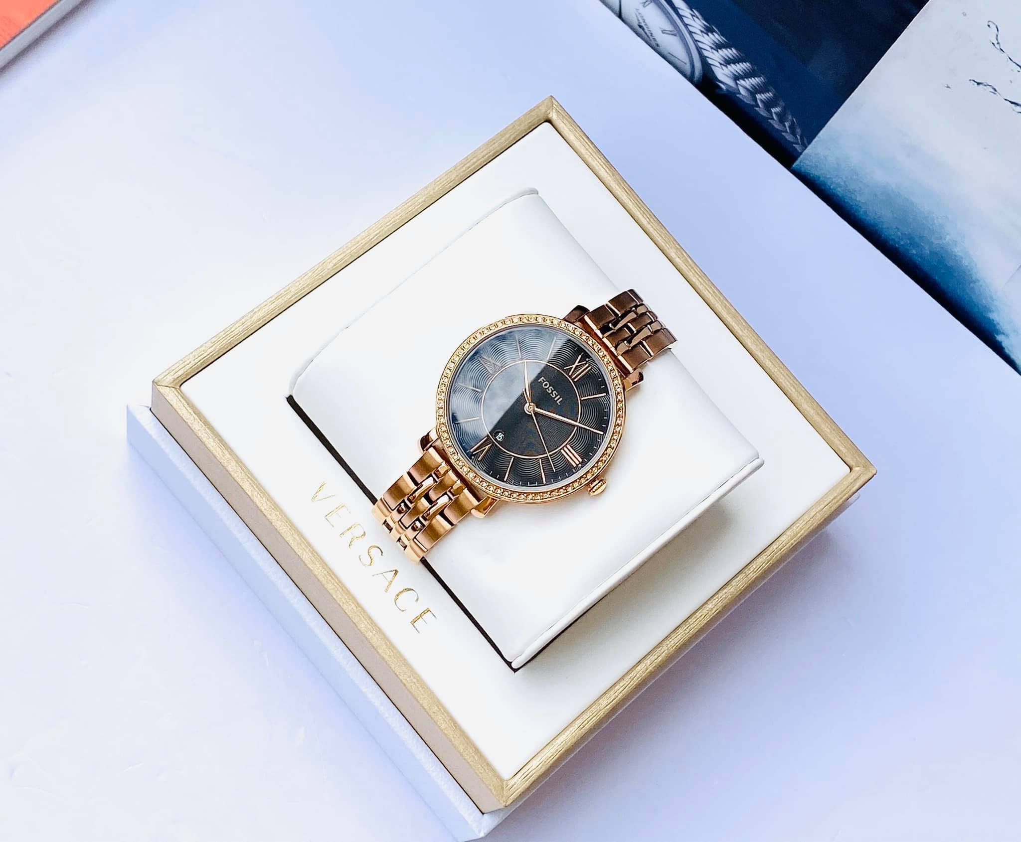 Đồng hồ nữ quai kim loại Fossil ES4723 phiên bản vàng hồng