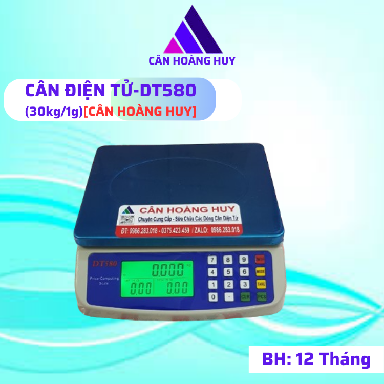 Digital scale, can electricity scale, desktop scale, cash register, DT 580 sales scale 30kg/1G LCD display Hoang Huy