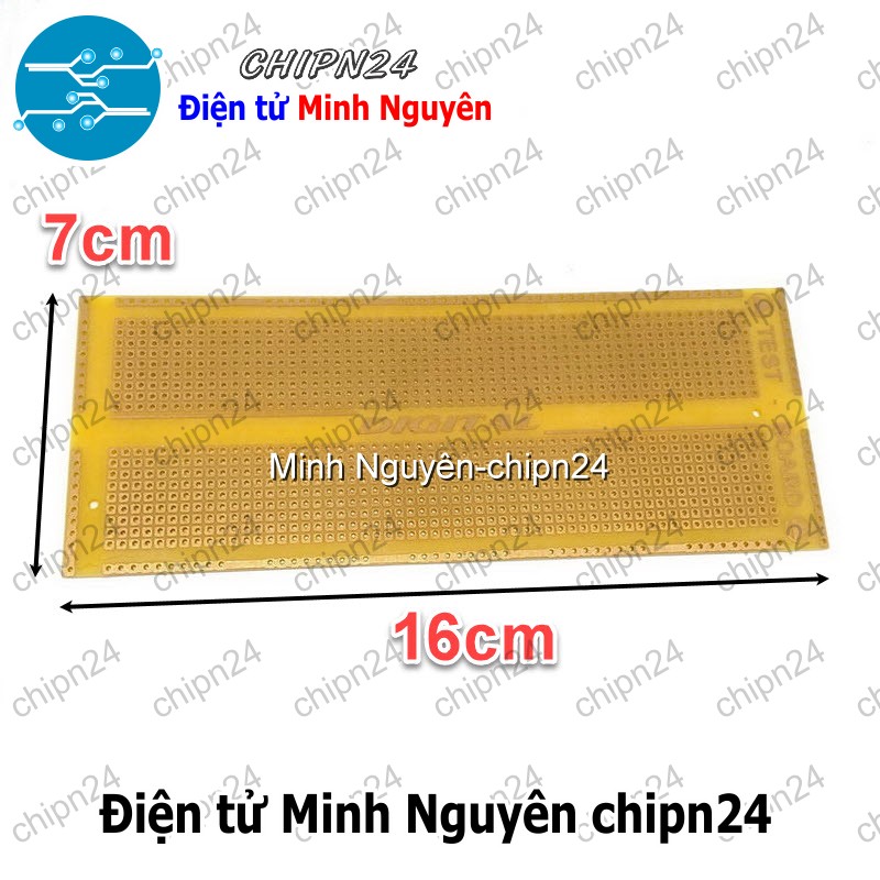 [1 tấm] Testboard cắm hàn 1 mặt 7x16cm (Mạch thường) (Board đồng đục lỗ PCB) - [Chọn Loại] - HHH.00003