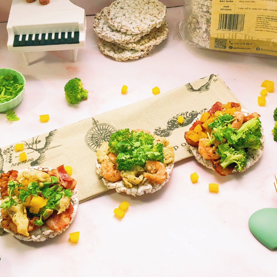 Bánh ăn kiêng, tập GYM gạo lứt vị Nguyên bản GUfoods - Không đường, Phù hợp Eat clean, Thực dưỡng