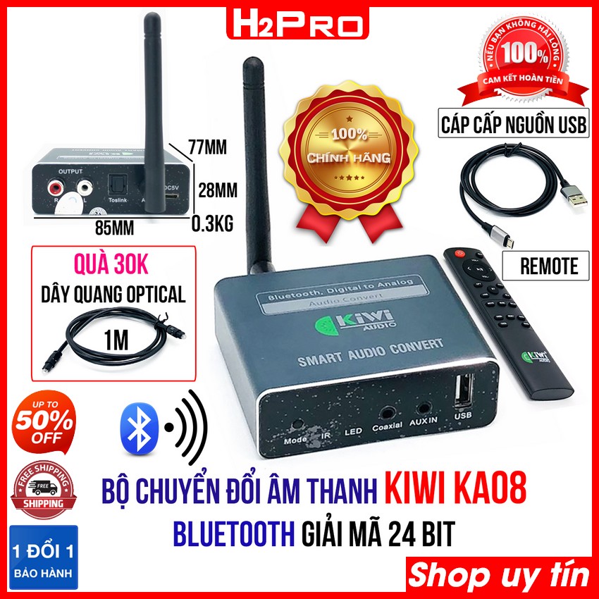 Bộ chuyển đổi âm thanh Optical KIWI KA08 H2Pro Bluetooth cao cấp