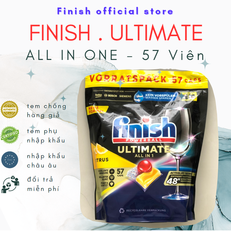 Viên rửa bát Finish Ultimate All in 1