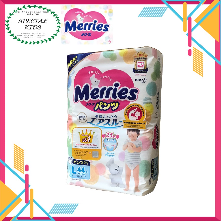 [Freeship 50K] [TEM PHỤ CHÍNH HÃNG KAO]Tã/Bỉm QUẦN Merries nội địa Nhật Size L44 (9-14kg)