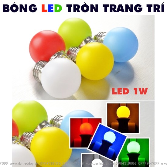 [COMBO 5 ]  Bóng Led Chanh Tròn Trang Trí 1W ( 7 Màu ) - Đèn Led Thiên Vân