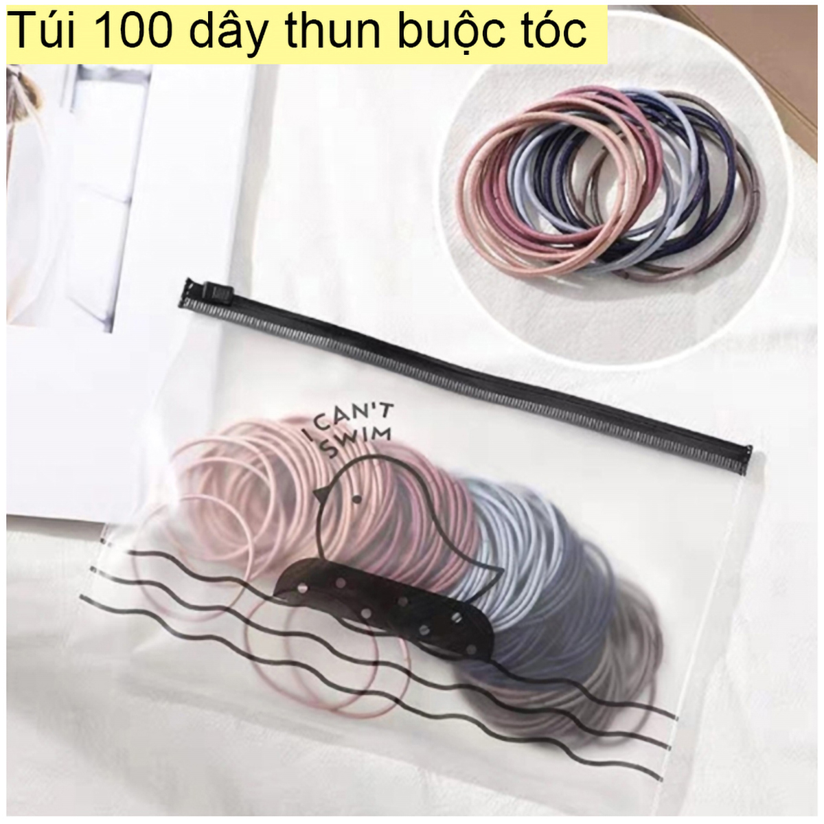 Set 100 Sợi Dây Thun Buộc Tóc