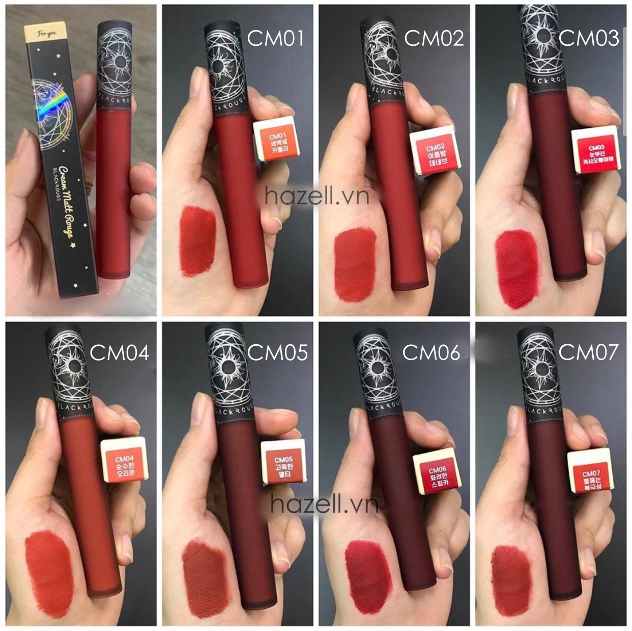 [Hàng có sẵn] Son Kem Lì Black Rouge Cream Matt Rouge Son Kem Black Rouge Đen CM01 CM02 CM03 CM04 CM05 CM06 CM07