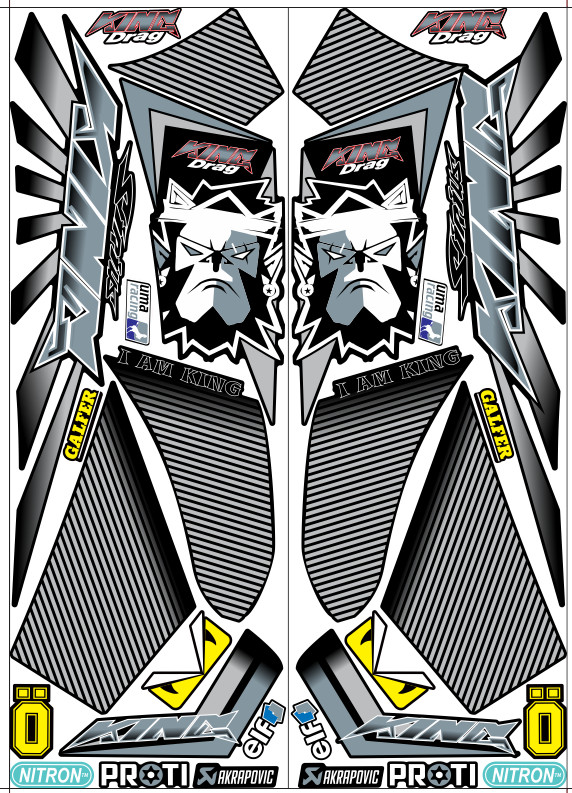 Tem Rời Sirius 110 King Drag Xám Đen - Tặng Logo