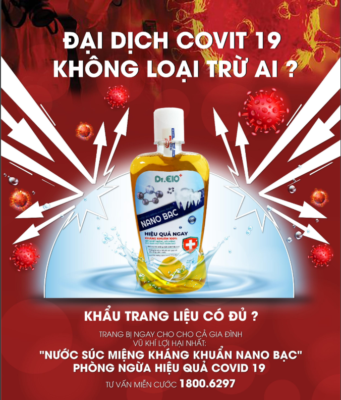 [CHAI 500ML] NƯỚC SÚC MIỆNG KHÁNG KHUẨN NANO BẠC Dr.ELO
