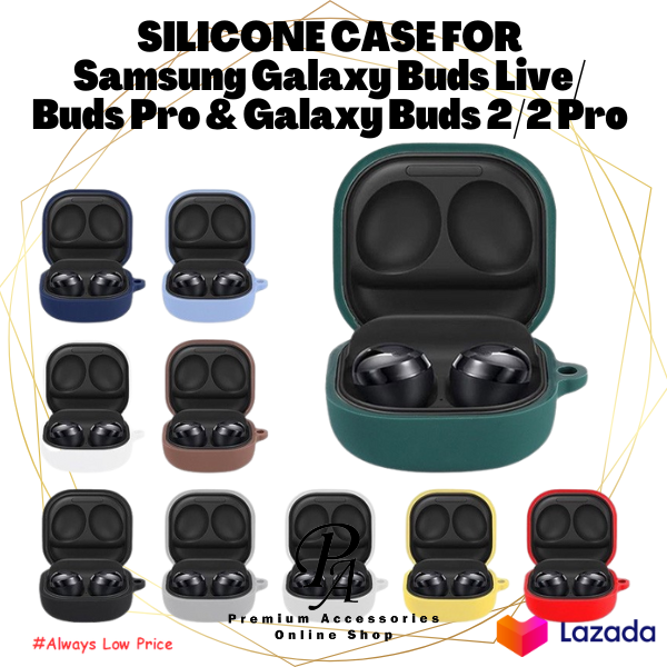 ◊◇☬ [PA] - Samsung Galaxy Buds Live / Buds Pro Galaxy Buds 2 / 2 Pro Silicone Soft Back Case Cover With Hook
