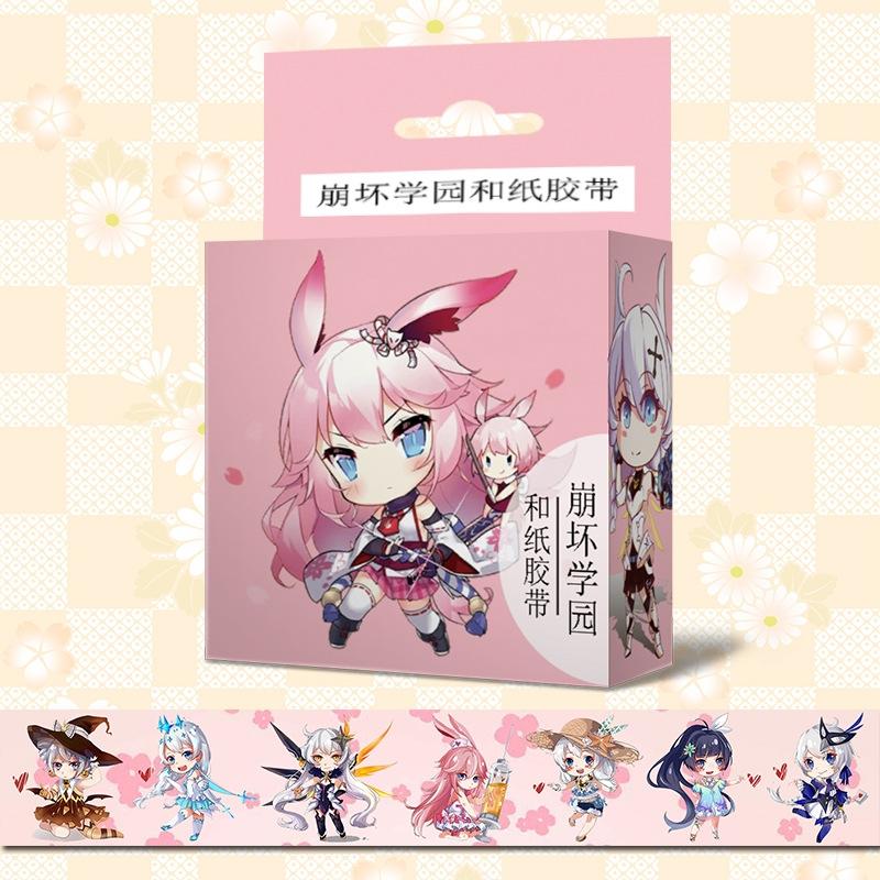 Băng dính Honkai Impact 3 washi tape trang trí hoạ tiết in hình anime chibi