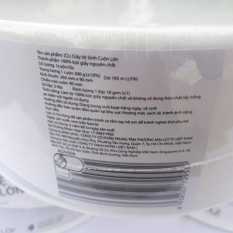 Giấy Vệ Sinh Cuộn Lớn 2 Lớp 600g Cao Cấp