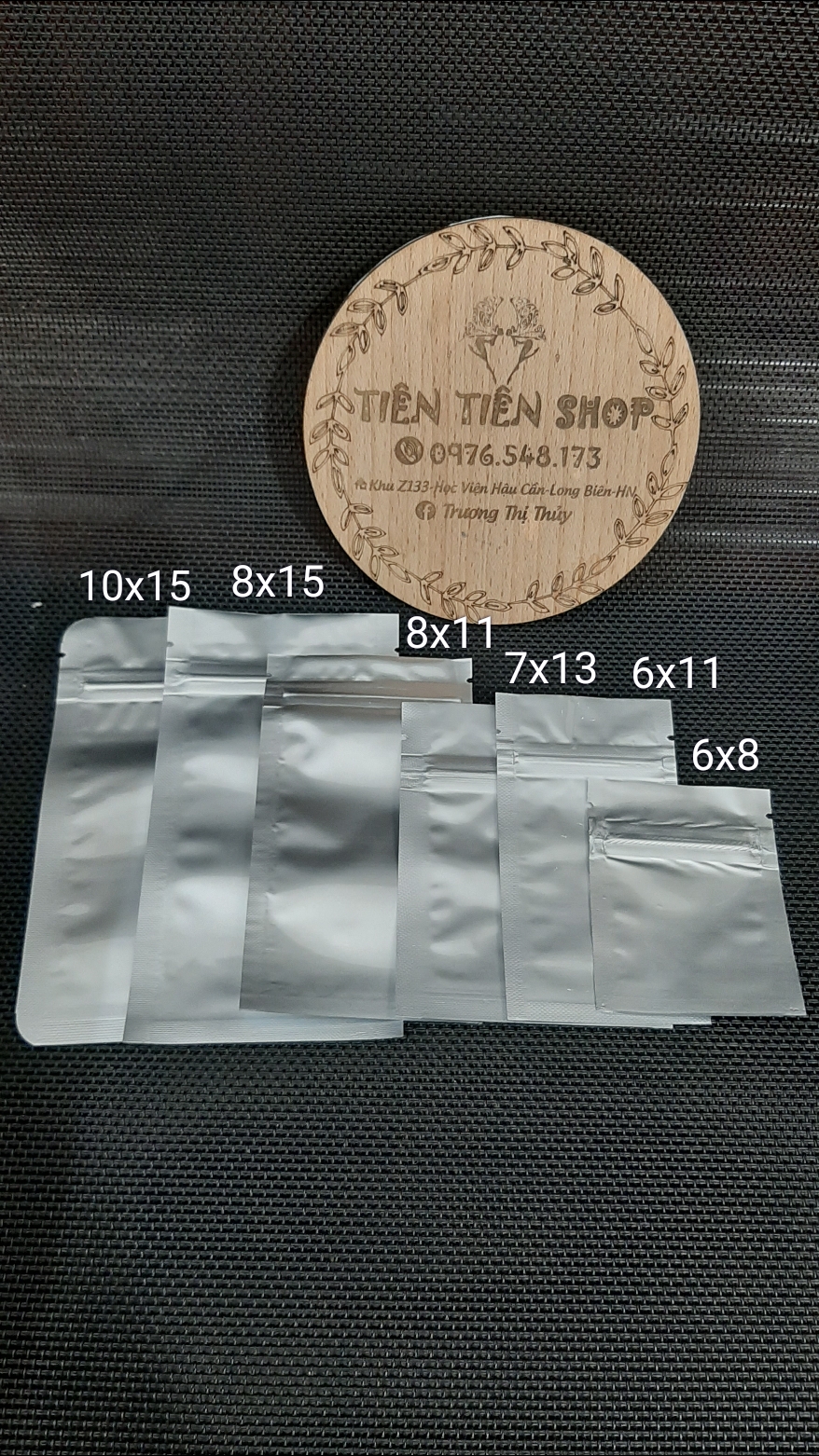 10c Túi zip bé 2 mặt nhôm bạc chọn size