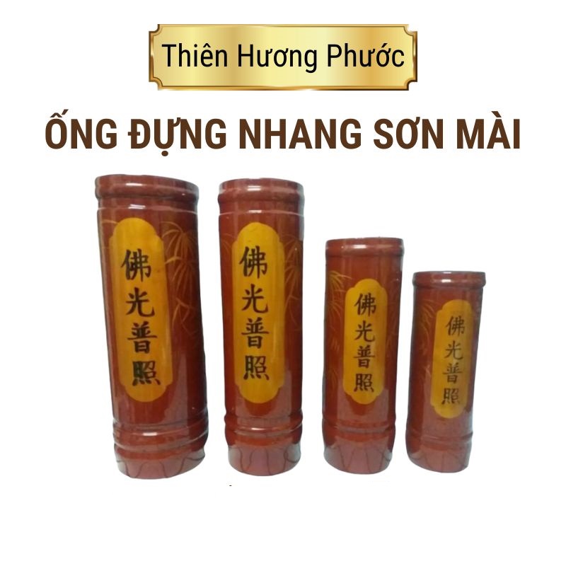 Ống đựng nhang bằng gỗ sơn mài
