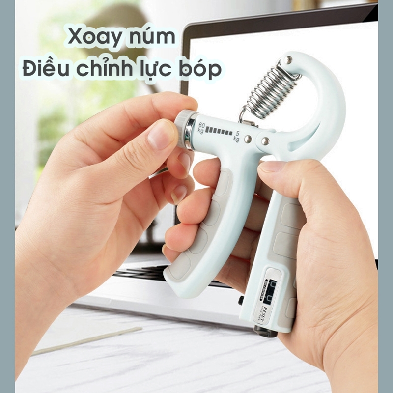 Kìm Tập Cơ Tay Điều Chỉnh Lò Xo 10 - 60kg, Kìm Bóp Tay Chữ A Có Đếm Số, Dụng Cụ Tập Gym Tại Nhà Đa Năng