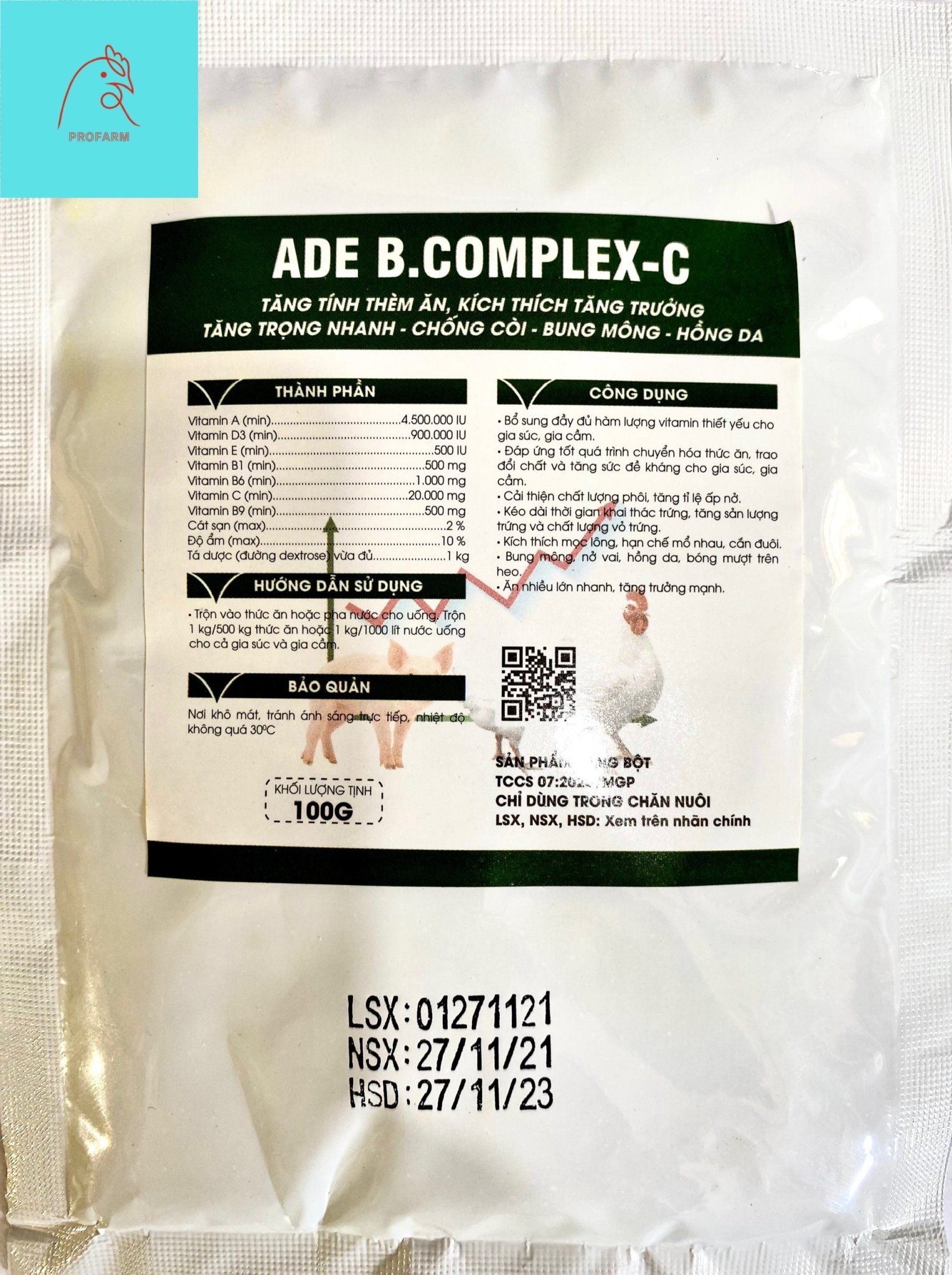 [Nhập RS0822 giảm 30k cho đơn 99k]Bcomlex(100G) Đẹp mã dày lườn vật nuôi