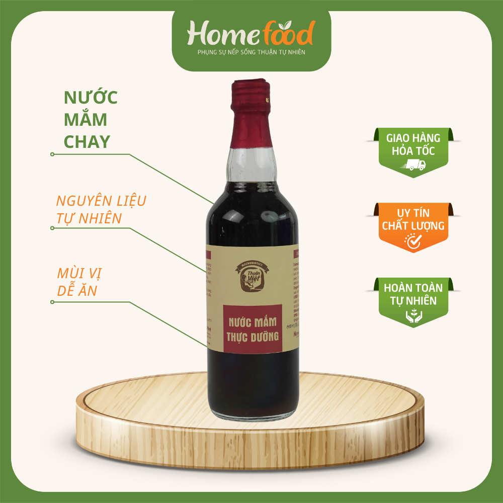 Nước mắm chay/ nước mắm thực dưỡng homefood chai 300ml