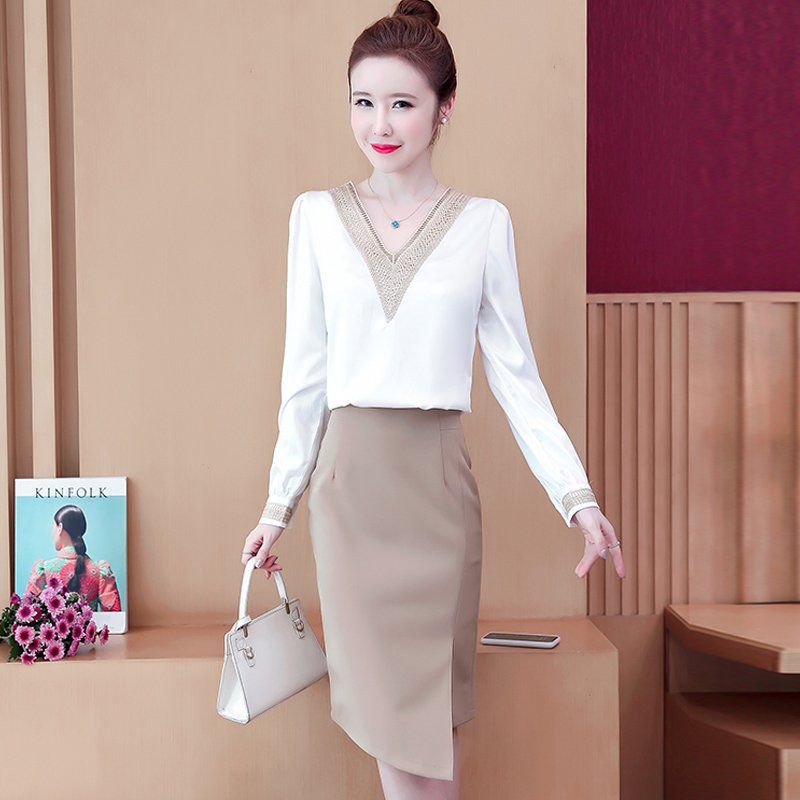ÁO SƠ MI CÔNG SỞ NỮ CAO CẤP CỔ V PHỐI REN MẪU MỚI