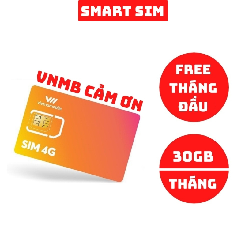 Sim 4G Vietnamobile gói Cảm Ơn tặng 30GB/Tháng, miễn phí gọi nội mạng duy trì rất rẻ chỉ với 30k/tháng - Smart Sim HC