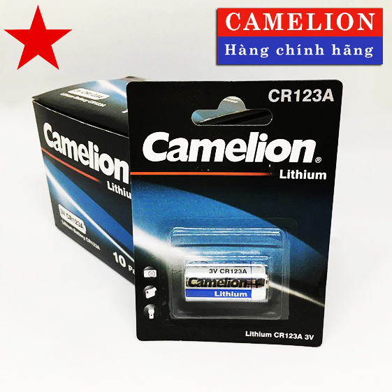 1 vỉ pin cr123, pin máy ảnh cr123a camelion lithium 3v chính hãng