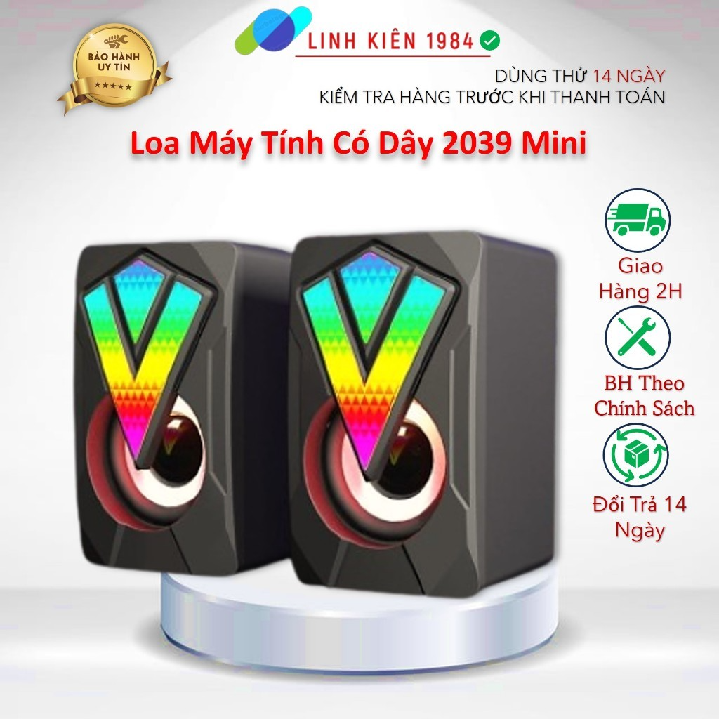 Loa Vi Tính Có Dây K2039 MINI Âm Thanh 3D Super Bass Nghe Nhạc Xem Phim Cho Pc Lap