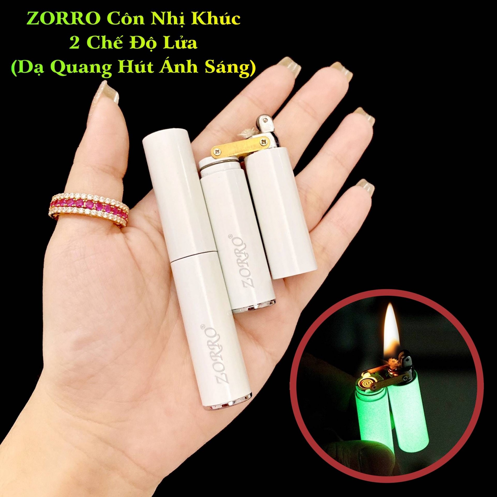 BẬT LỬA ZORRO CÔN NHỊ KHÚC 2 CHẾ ĐỘ LỬA (CHIẾT HOẢ TỬ + XĂNG ĐÁ) - DẠ QUANG HÚT ÁNH SÁNG (FULLBOX) - (SẠC ĐIỆN - XÀI XĂNG)