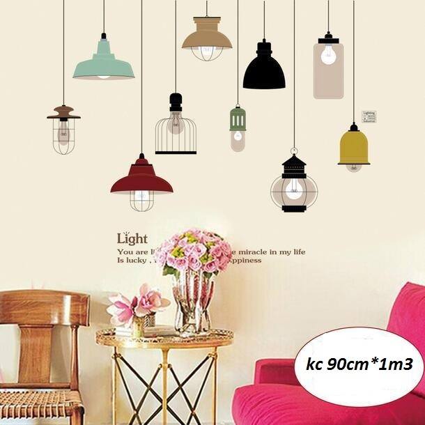 DECAL DÁN TƯỜNG CHÙM ĐÈN ĐỦ MÀU LIGHT