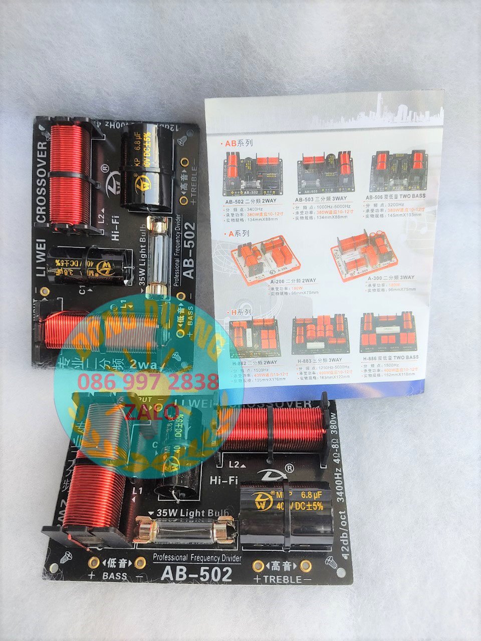 MẠCH PHÂN TẦN 2 LOA AB502 - PHÂN TẦN FULL ĐƠN - MẠCH PHÂN TẦNG