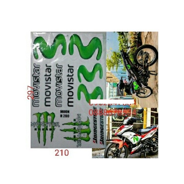 Tem nổi Mobistar và monster - Vindecal BD