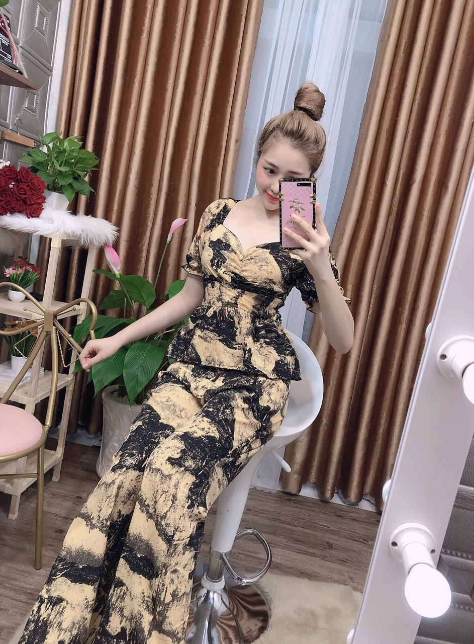 Sét bộ lụa thổ cẩm tay búp-MTB