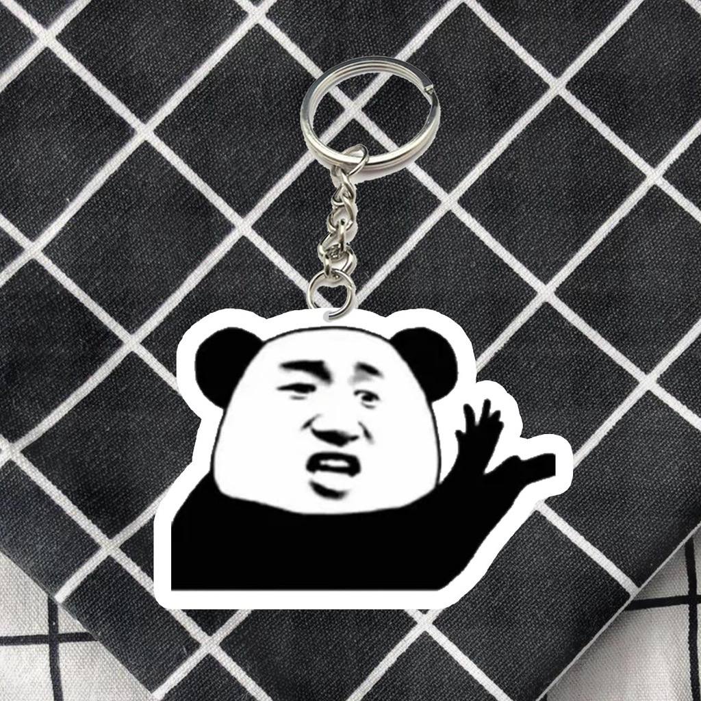 Móc khoá chú gấu trúc meme - móc khoá mica